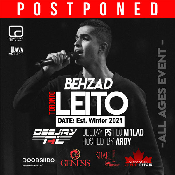Behzad Leito Live in Toronto Concert has been Postponed Again (Possibly to 2021), Due to New Government and Municipality Orders - Doobsiido